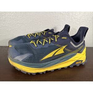 Altra Olympus 5 Vibram Trail Shoes AL0A7R6P4451 Navy Yellow Mens Size 11.5